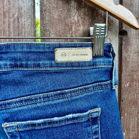 AG ADRIANO GOLDSCHMIED Mari Crop High-Rise Slim Straight Jean Raw Hem 28R - Picture 8 of 9